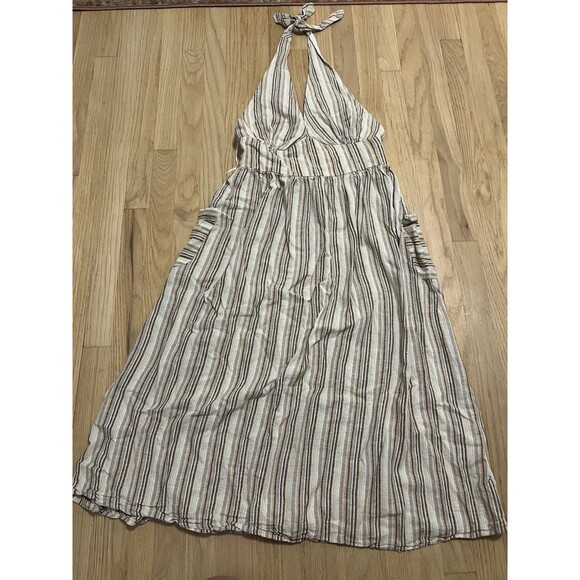 Y2K Indigo Rein Halter Dress- Size Large - Picture 1 of 5
